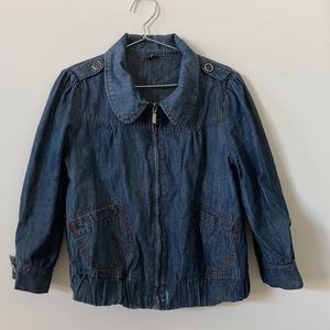 Denim Bomber Jacket - L